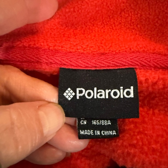 Polaroid Red and Black Half-Zip Fleece crop pullover Women’s size Medium - Picture 6 of 9